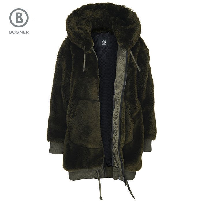 ORELIE Kadın Kürk Ceket YEŞİL - 38